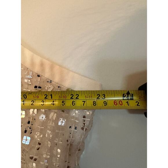 Calvin Klein Size 10 Cream Gold Sequin Tank Mini Dress Cocktail Party Birthday - Picture 8 of 10